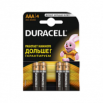 Элемент питания AAA LR03-BC4 ALKALINE BASIC 1,5V DURACELL (4шт/блистер) 4/20